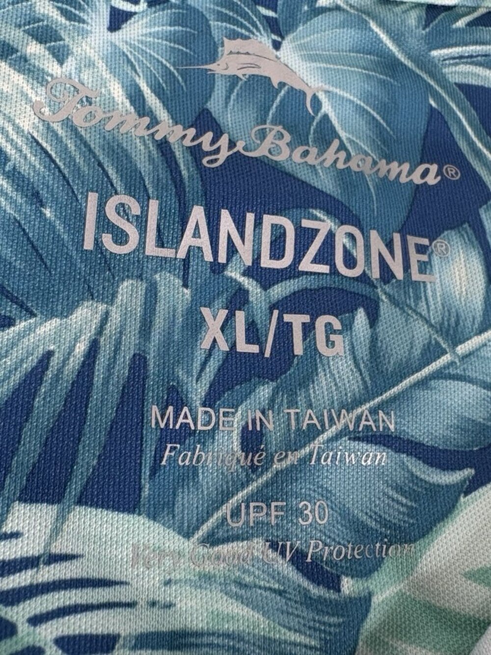 Tommy Bahama IslandZone Fuego Palms Polo Shirt Men’s XL Blue Performance Stretch - Picture 4 of 12